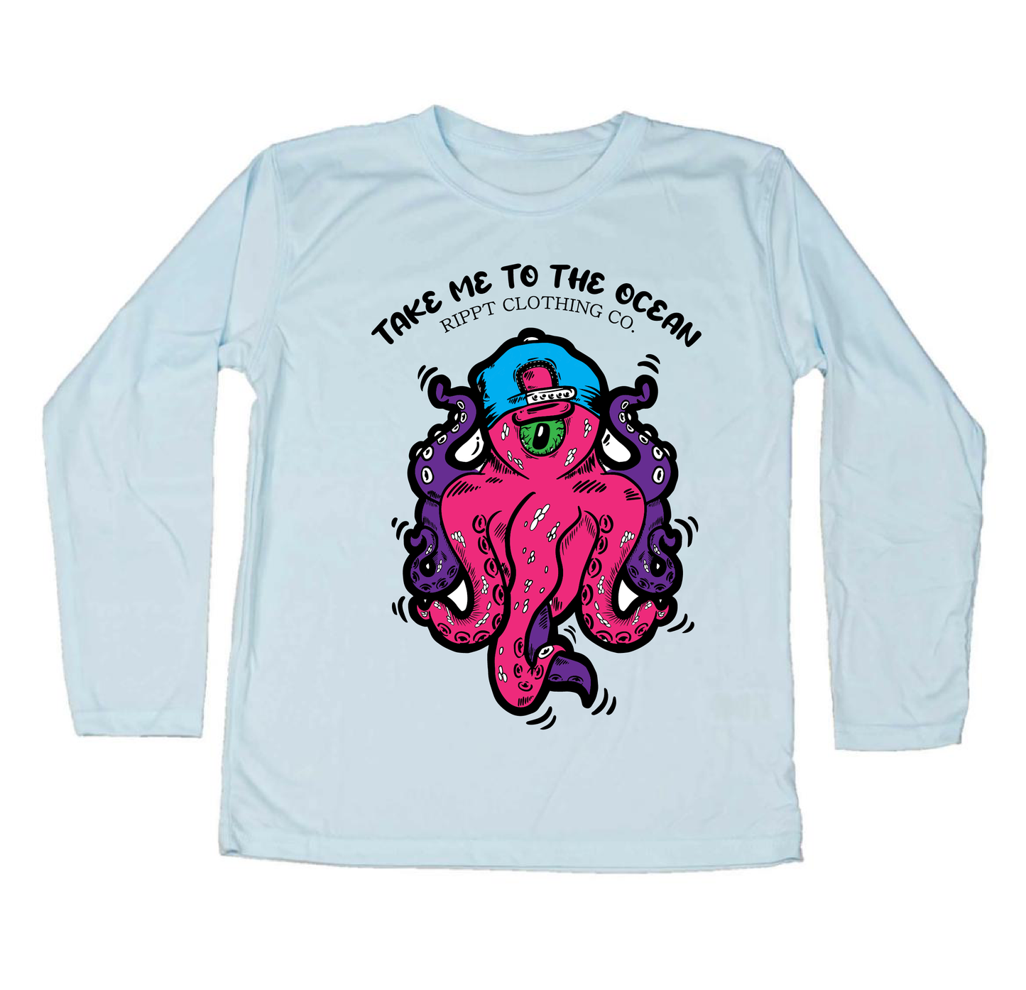 Kids Take Me To The Ocean(Pink Octopus) Performance Sun Shirt