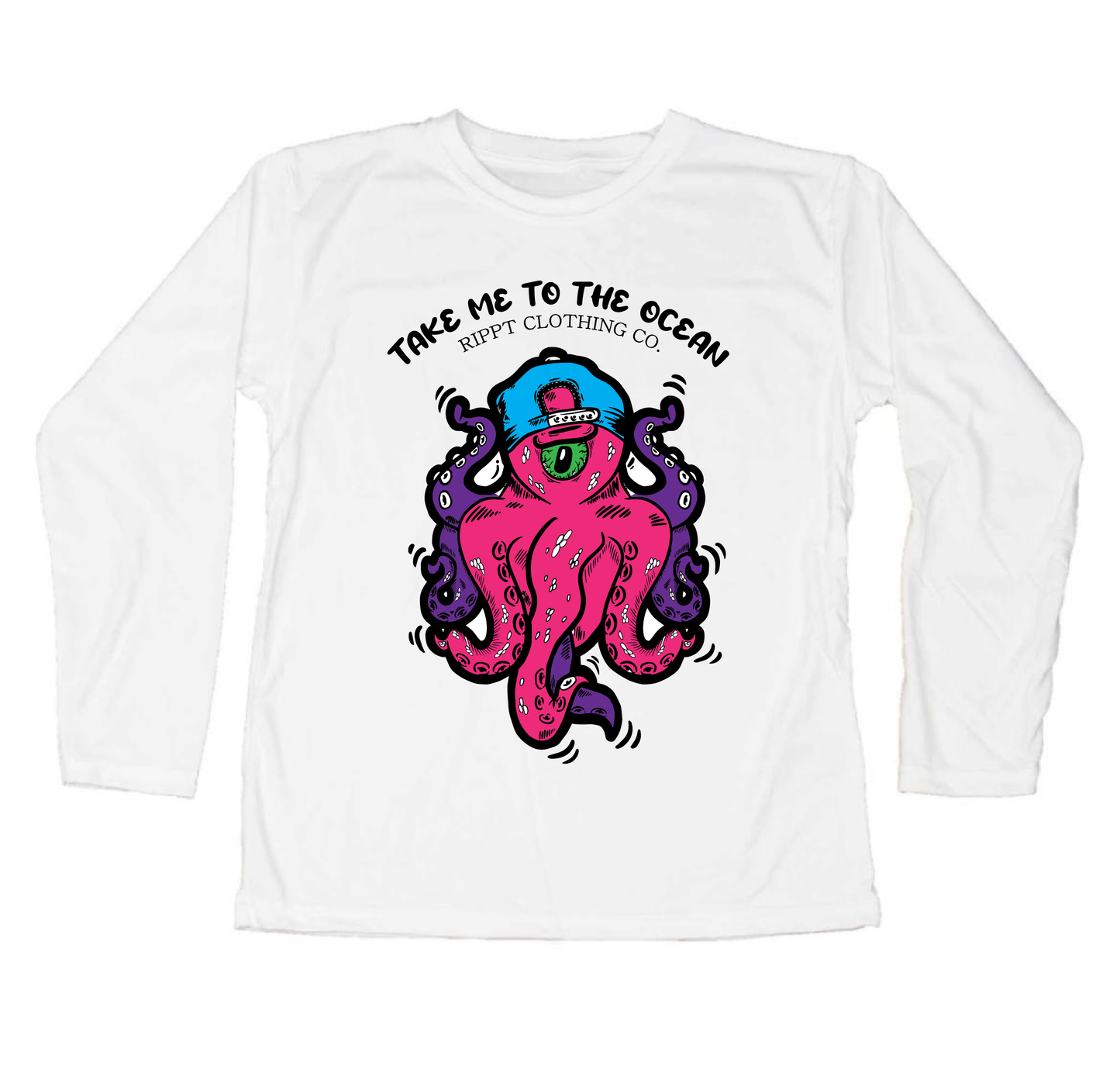 Kids Take Me To The Ocean(Pink Octopus) Performance Sun Shirt