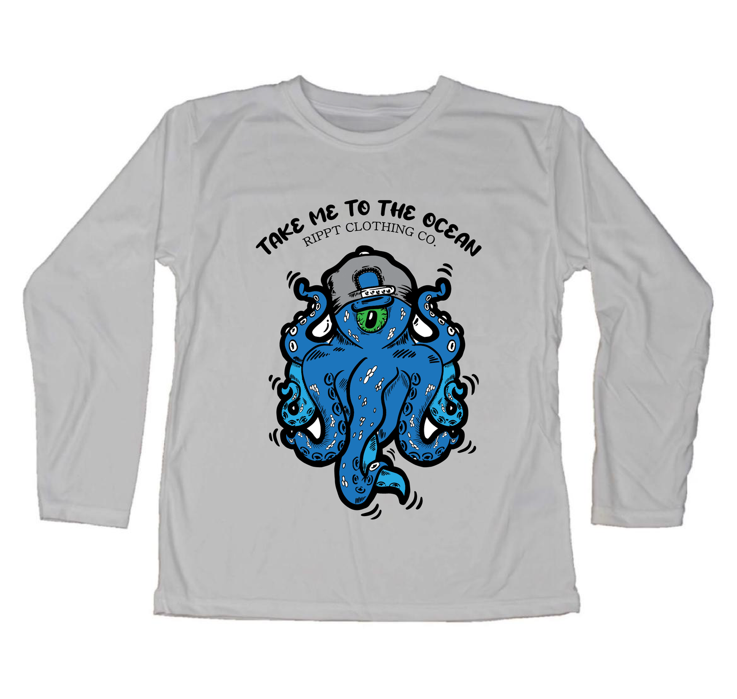 Kids Take Me To The Ocean (Blue Octopus) Performance Sun Shirt