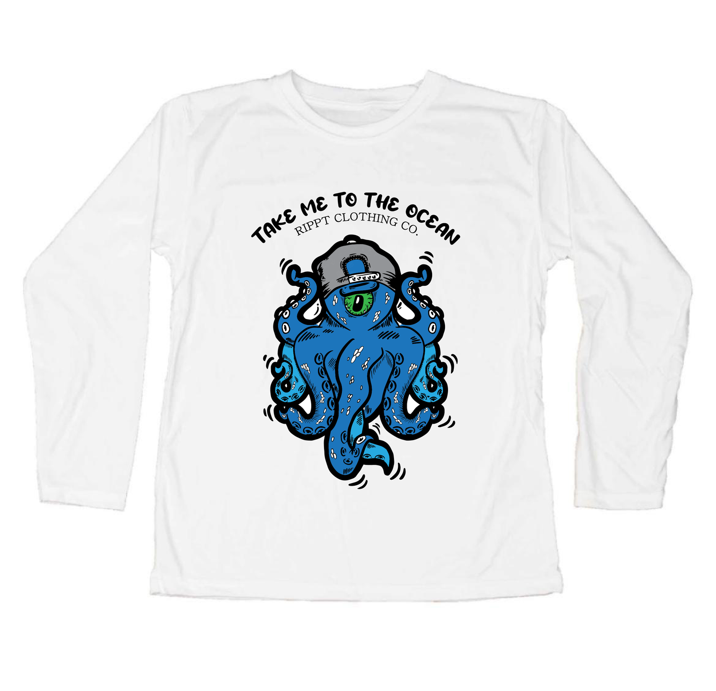 Kids Take Me To The Ocean (Blue Octopus) Performance Sun Shirt