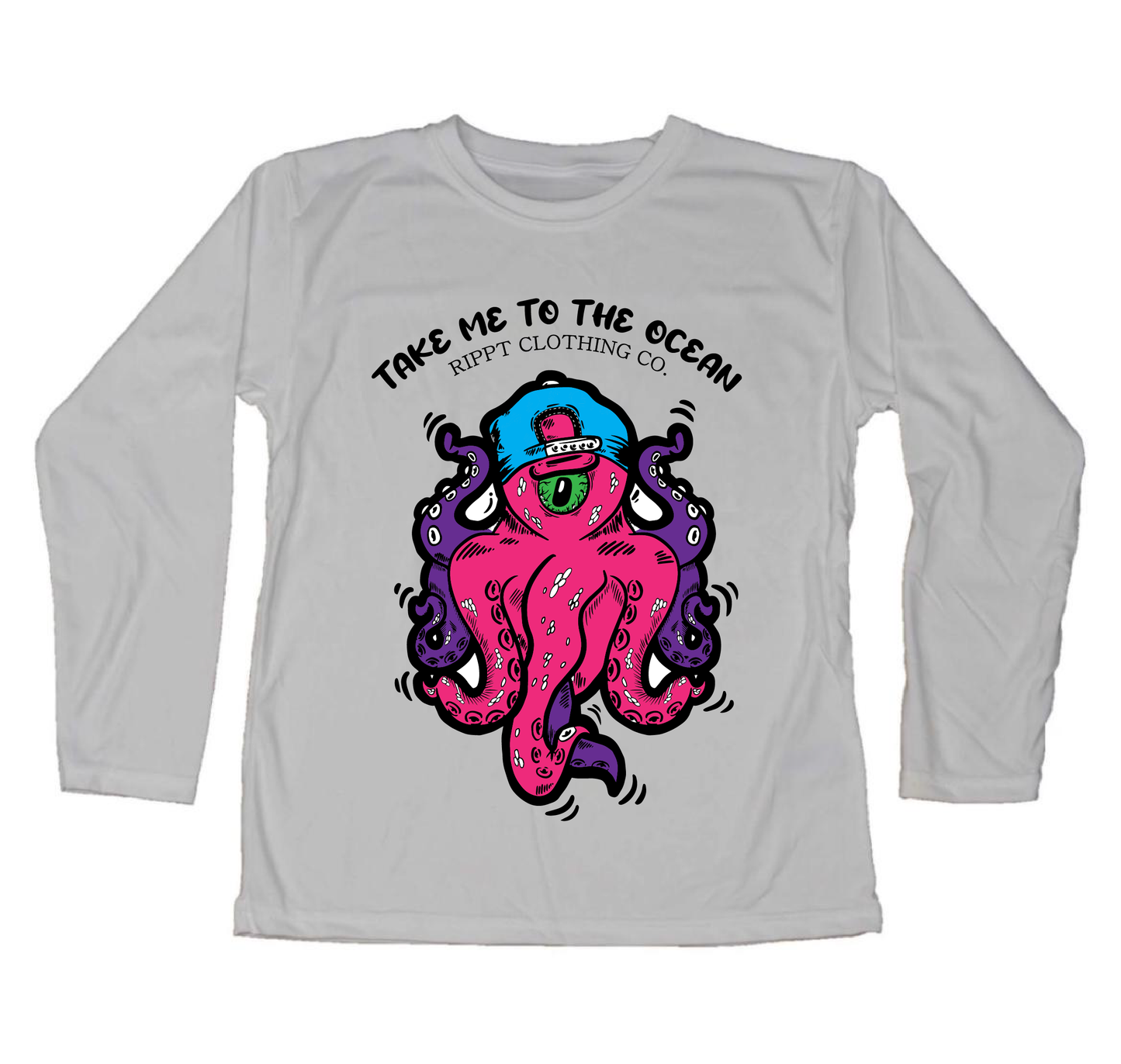 Kids Take Me To The Ocean(Pink Octopus) Performance Sun Shirt